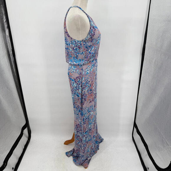 Women's Parker Black Marceline Silk Floral Maxi Lavender Purple Dress 6 - Picture 2 of 5